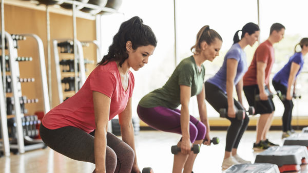 Group dumbell squat