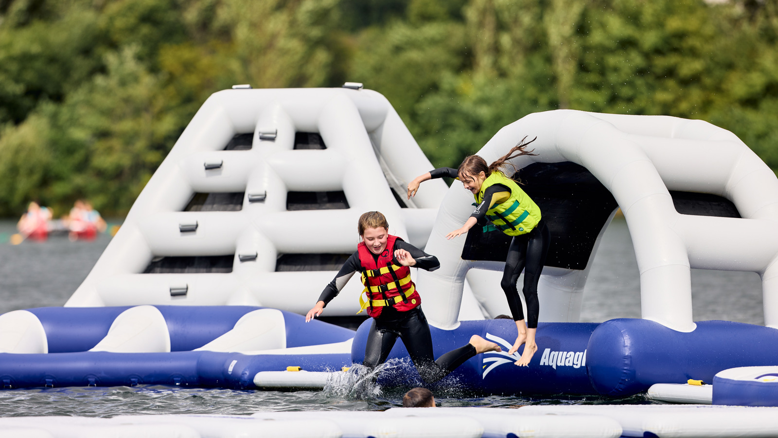 Hatfield Outdoor Activity Centre Aquapark kids running
