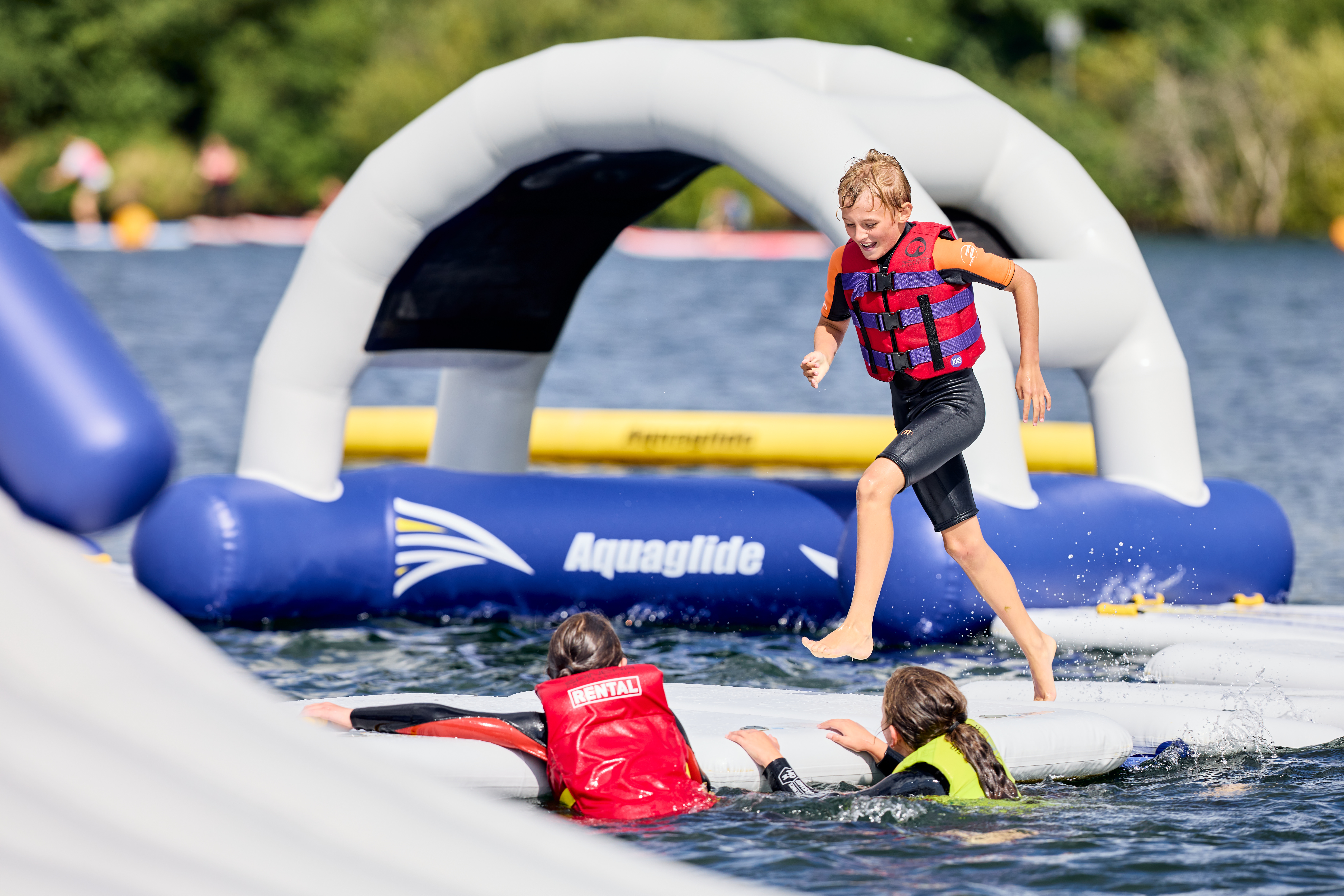 Hatfield Outdoor Activity Centre Aquapark boy running